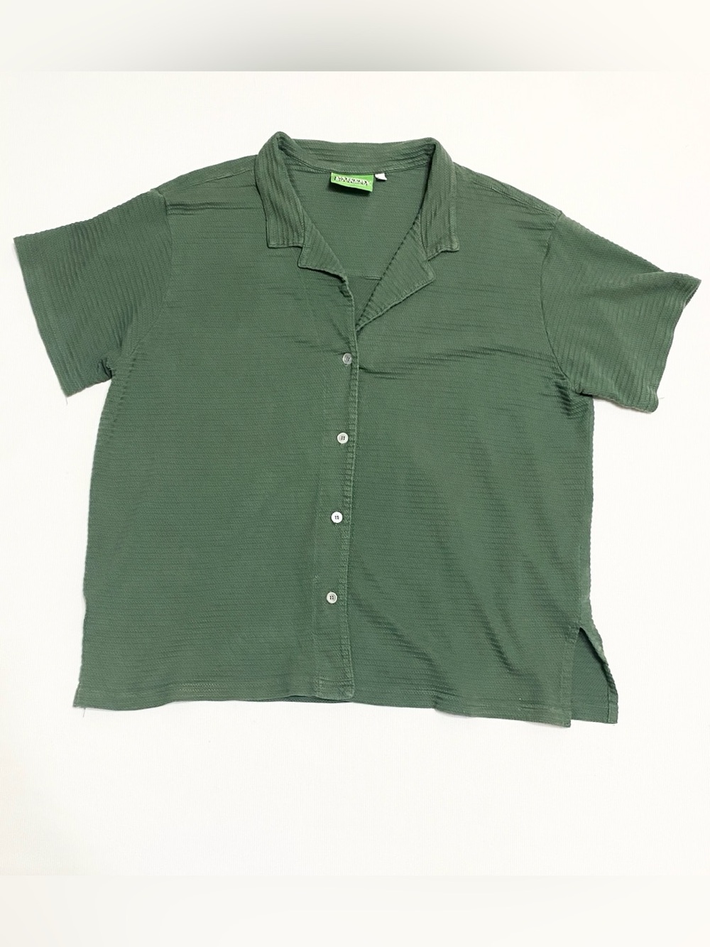 Big Bud Press Pantry Unisex Button-Up Honeycomb Textured Green